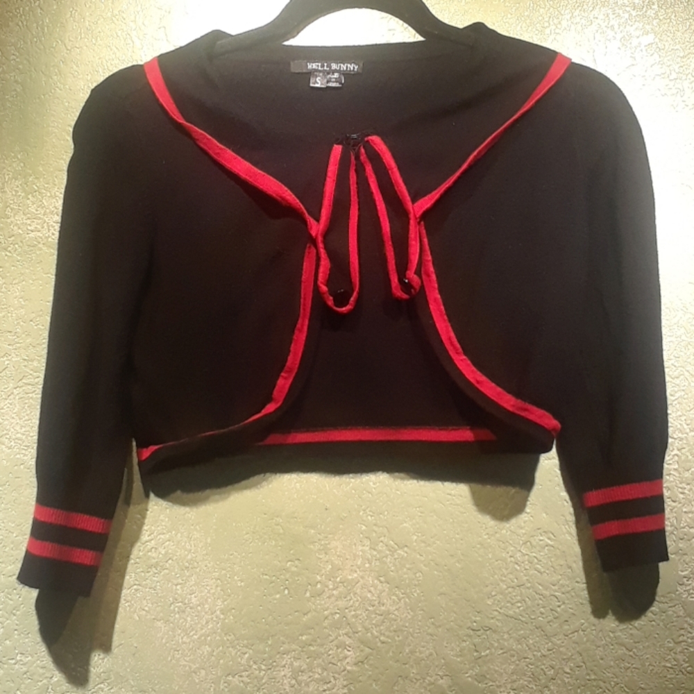Hell Bunny Rock-a-Billy Cropped Cardigan Sweater